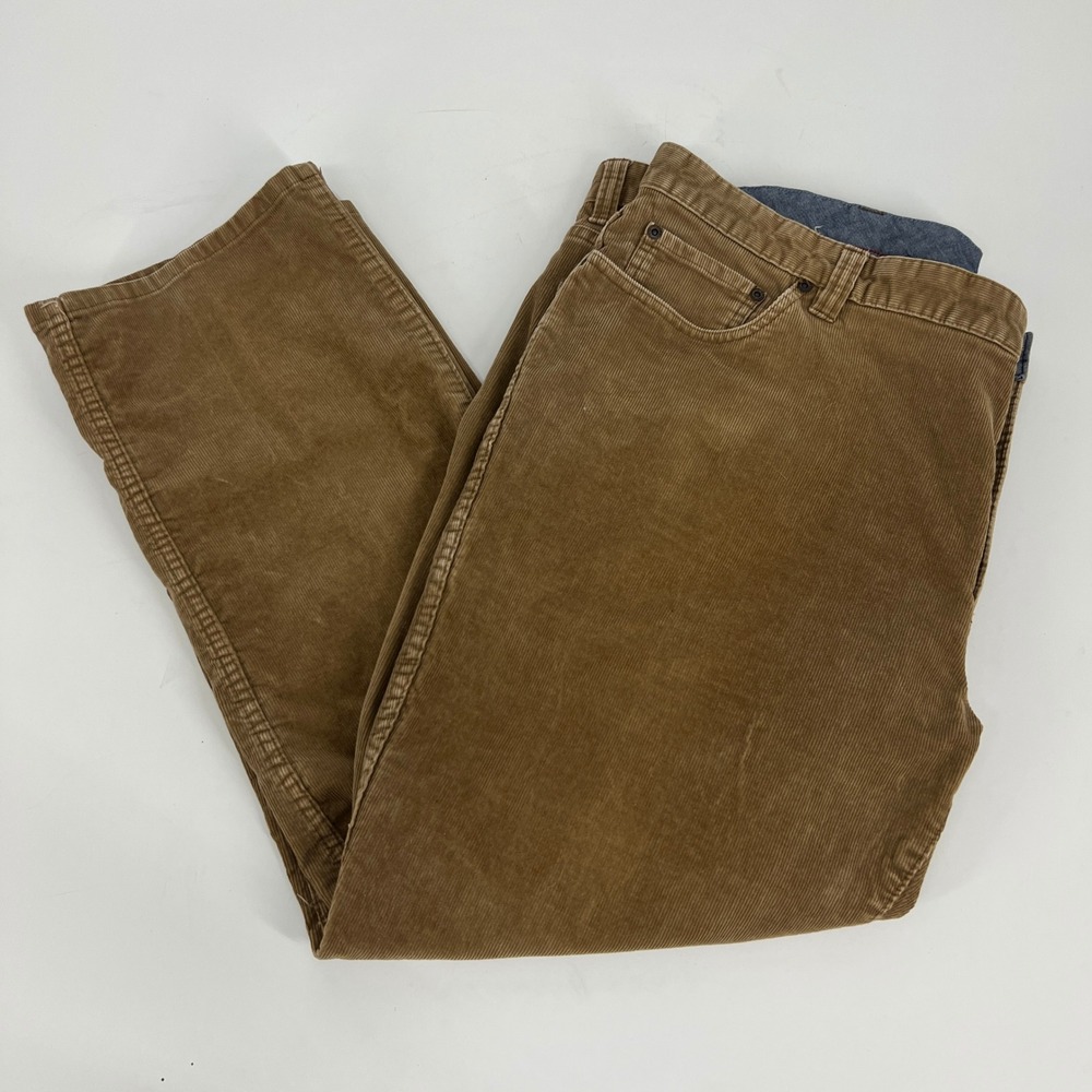 LL Bean Standard Fit Corduroy Pants Mens 44x29 Brown Stretch 502837 - Picture 4 of 8